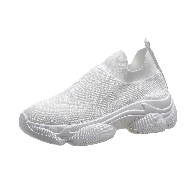 Tanguoant Tanguoant New Breathable Mesh Sports Casual Women's Shoes Platform Running Shoes One Foot Set Small White Shoes