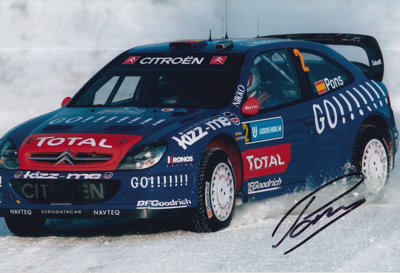 Xavier Pons Hand Signed 12x8 Photo Poster painting Citroen Rally.