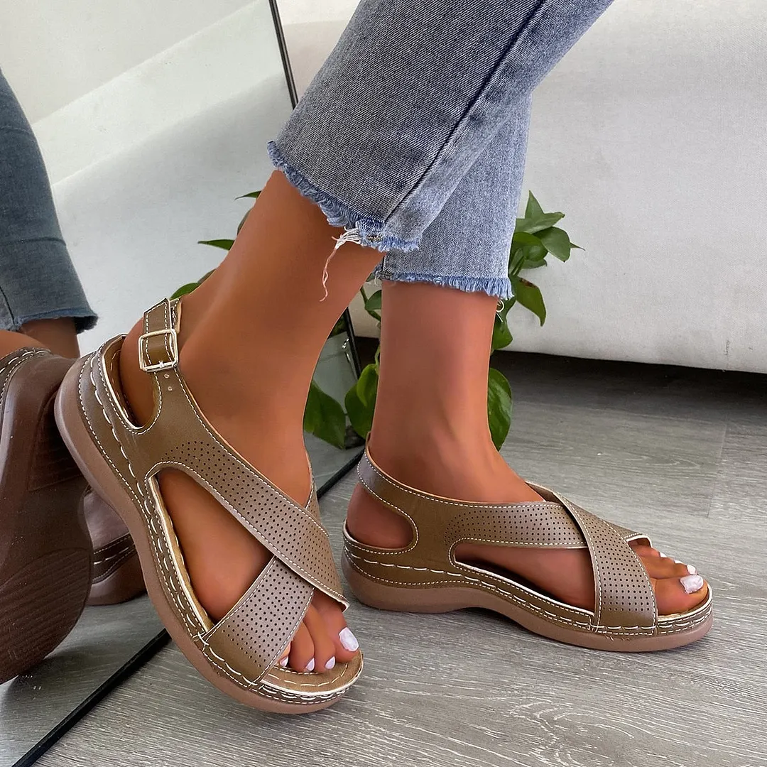 2021 Women Sandals  Breathable Comfort Shopping Ladies Walking Shoes Wedge Heels Summer Platform Sandal Shoes Mujer Plus Size 43