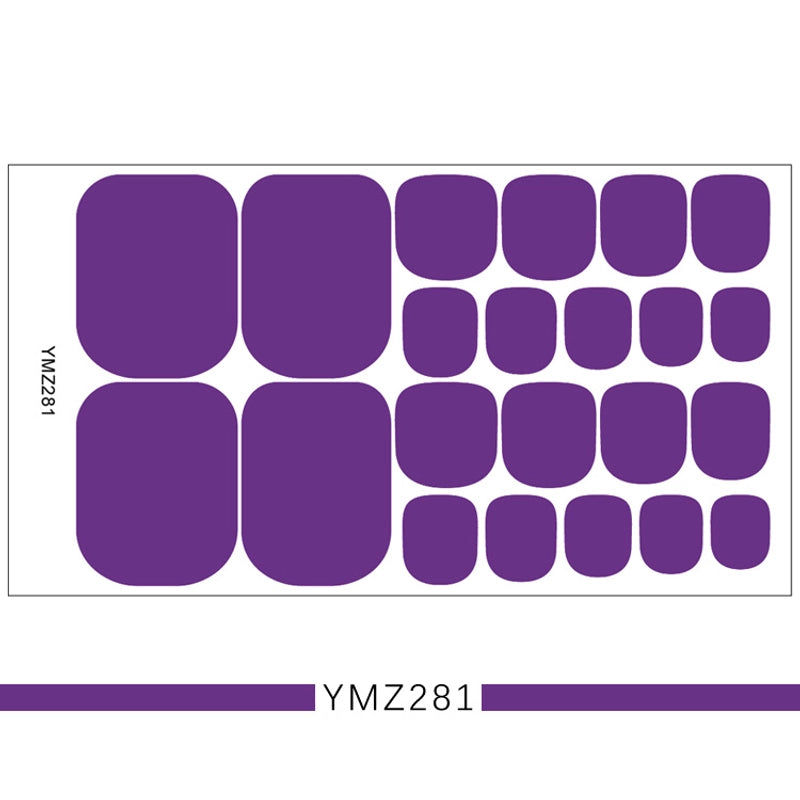 Foot Stickers Nail Stickers Full Solid Color 3d Toenail Stickers Patch