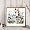 Flowers And Horses - 11CT Stamped Cross Stitch 50*50cm/19.69*19.69in