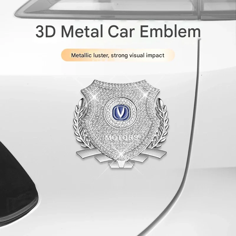 Car exterior modification rhinestone metal car emblem stickers