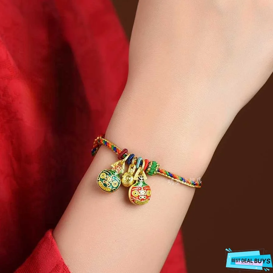 Gold Swallowing Beast Colorful Rope Bracelet Colorful Thread Blessing Wealthy Family Bracelet