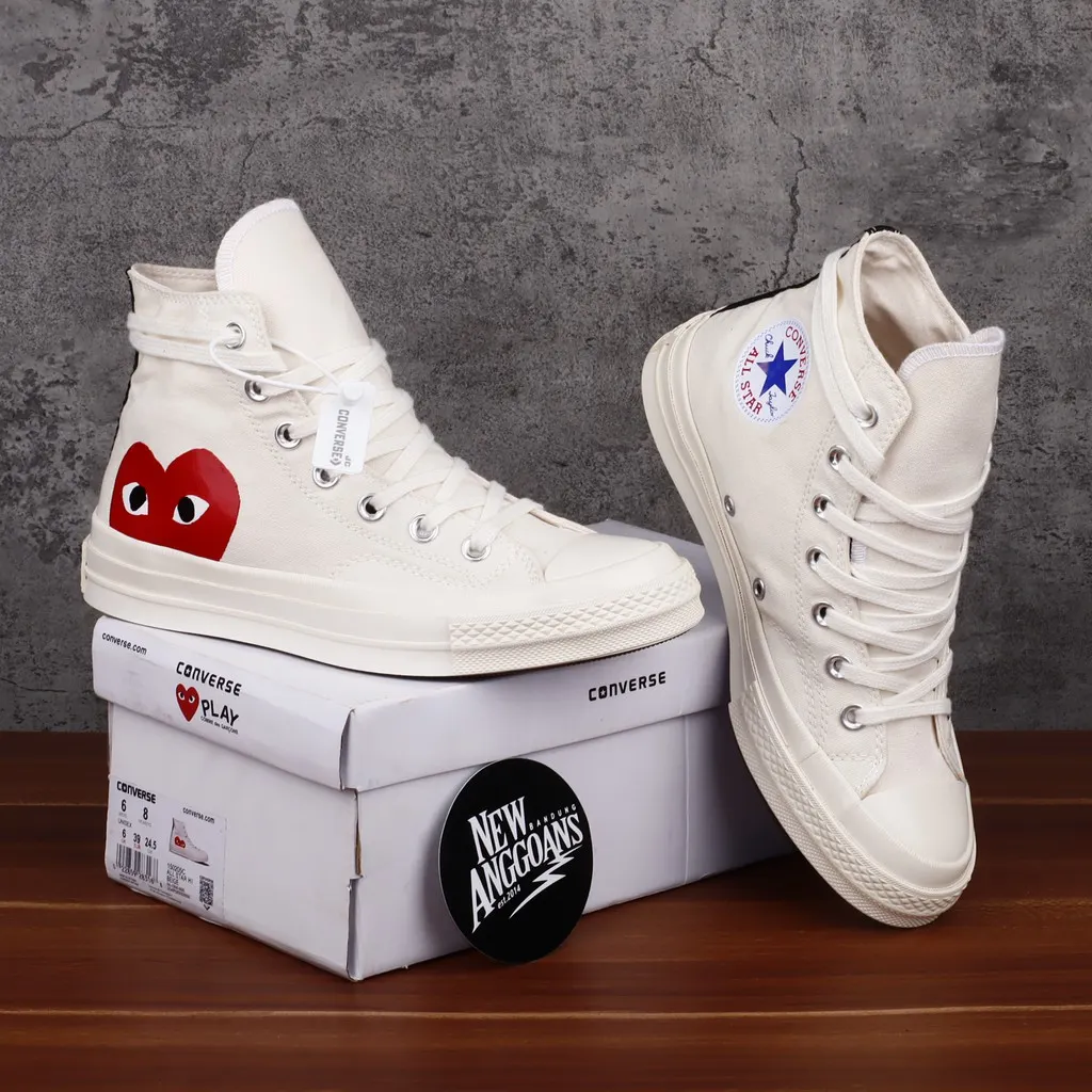 Chuck Taylor 70s X CDG Play Love Like Off White Putih High Garblocks