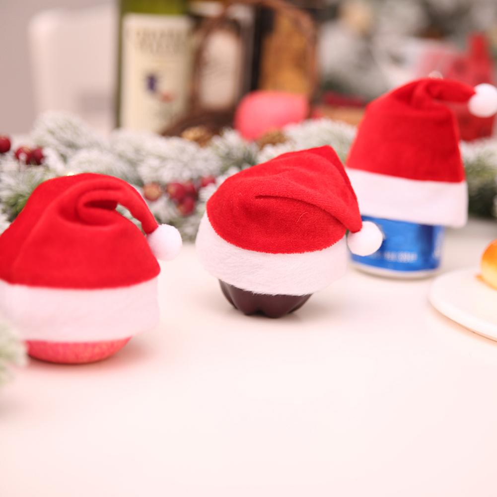 

Mini Christmas Apple Wine Bottle Caps Santa Claus Hat Table Home Xmas Gift, 501 Original