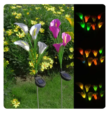 New 5 Calla Lily 5LED Solar Lawn Light Solar 5 Horseshoe Flower Sun Plug Light Lantern