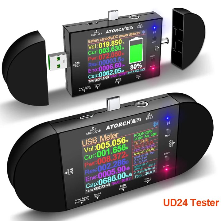 USB Charger Tester Meter - Dual Display For Voltage & Current (Ammeter/Voltmeter) DC 5V