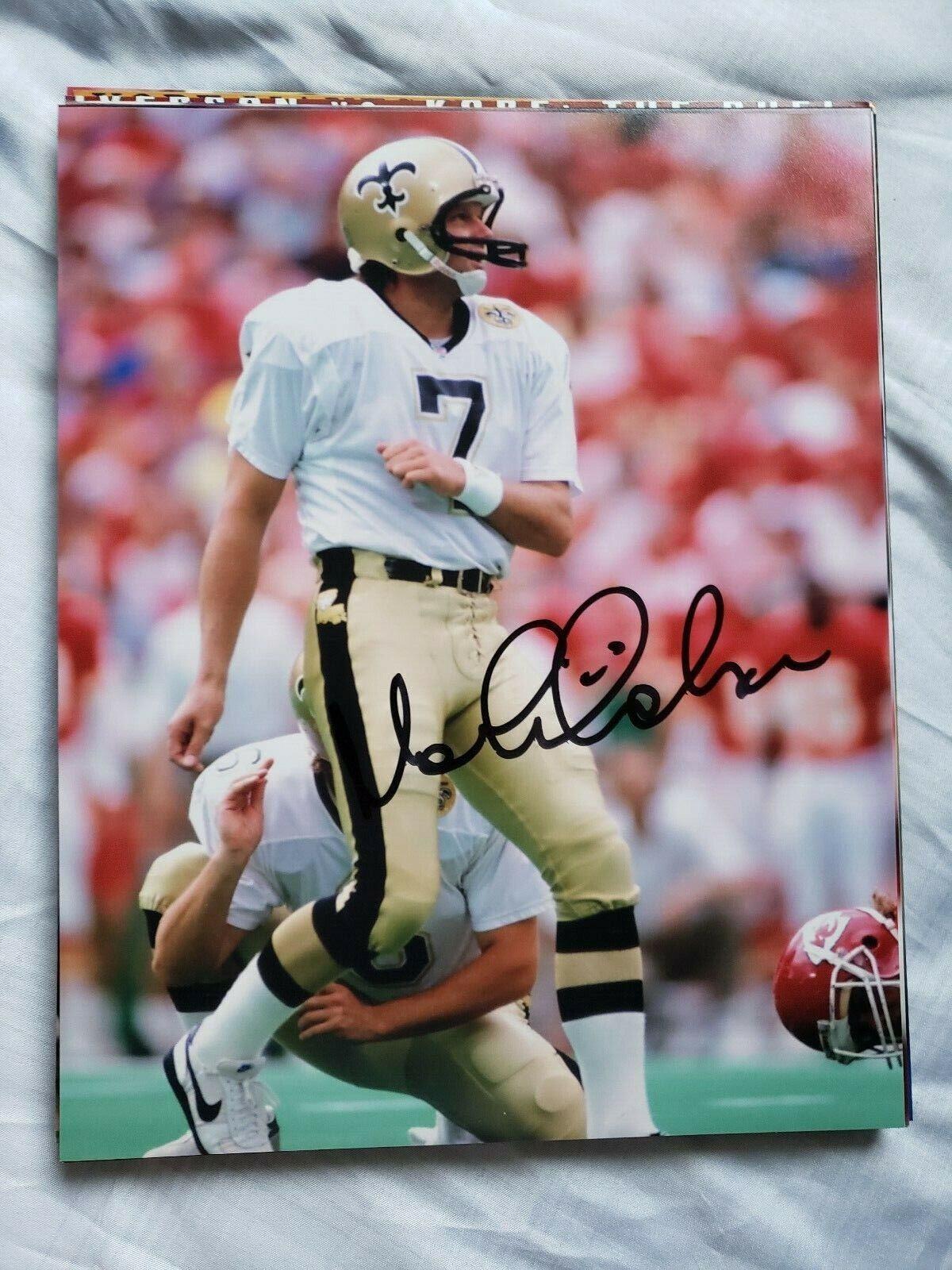 MORTEN ANDERSEN NEW ORLEANS SAINTS SIGNED AUTOGRAPHED 8X10 Photo Poster painting COA FOOTBALL