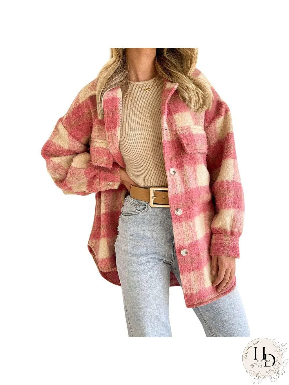 Stylish Plaid Shacket for Women