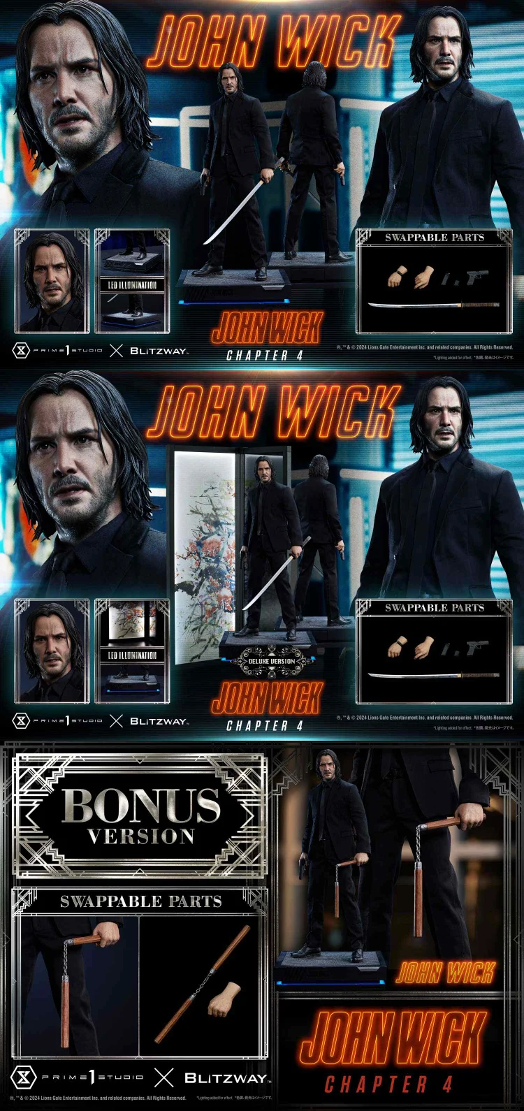 Prime 1 Studio - John Wick [3 Variants] Action Figure-