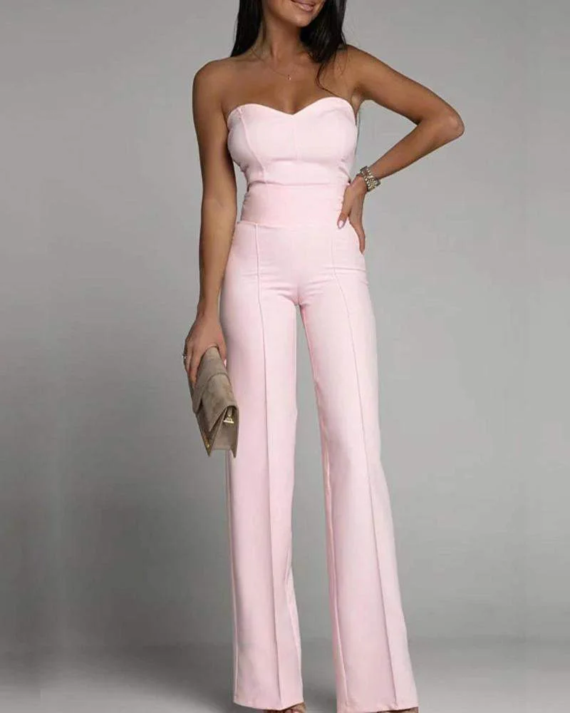 Fashion Style Strapless Jumpsuit