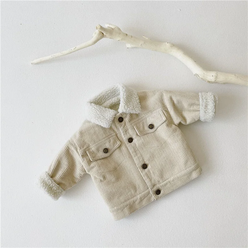 Newborn Baby Girl Boy Corduroy Jacket Infant Toddler Child Coat Autumn Spring Winter Warm Thick Kid Outwear Baby Clothes 0-3Y