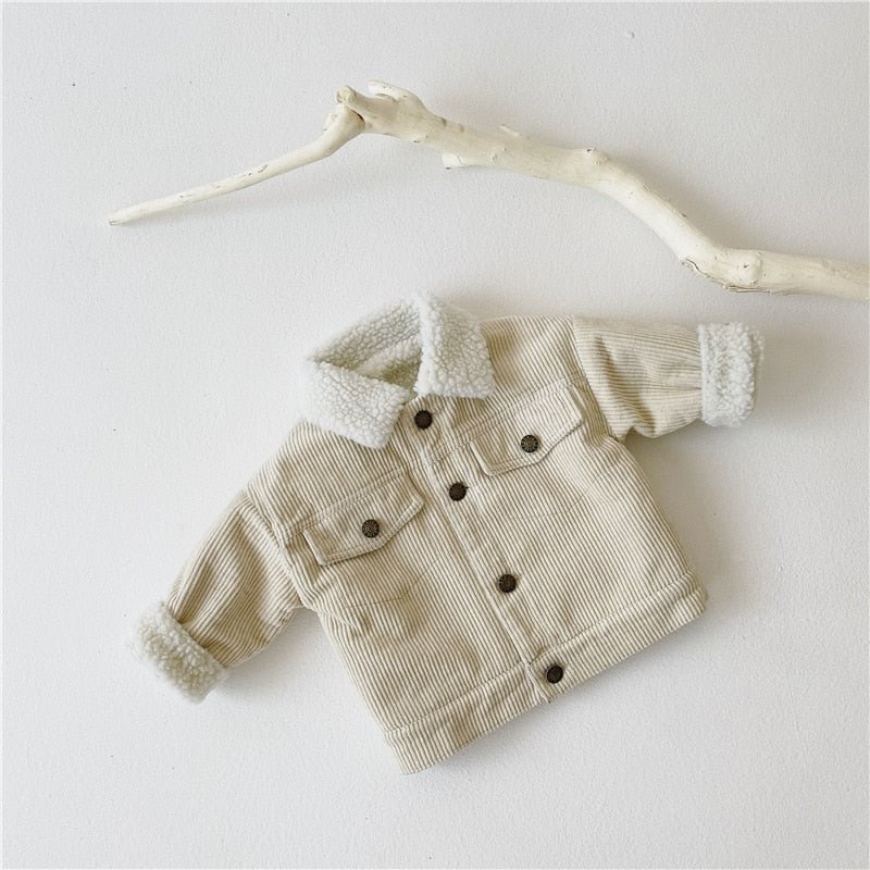 Newborn Baby Girl Boy Corduroy Jacket Infant Toddler Child Coat Autumn Spring Winter Warm Thick Kid Outwear Baby Clothes 0-3Y