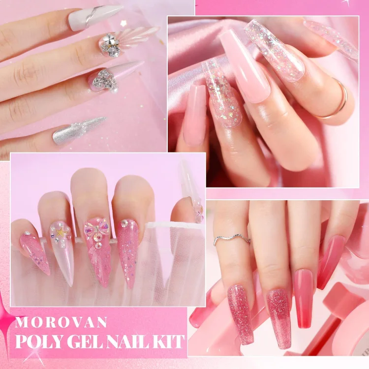 Poly Gel Nail Kit with UV Lamp, 10 Colors Quick Gel Algeria | Ubuy