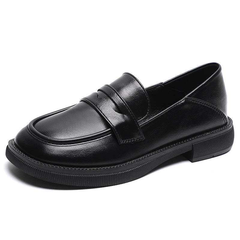 Wide Fit Big Toe Full Grain Leather Penny Loafers Handmade Uniform Shoes 