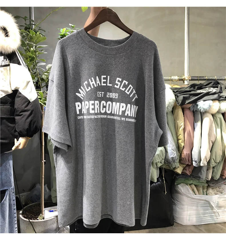 Brownm Brownm T-Shirt Female Ins Tide 2023 New Summer Korean Simple Letter Print Loose Students Show Thin Top
