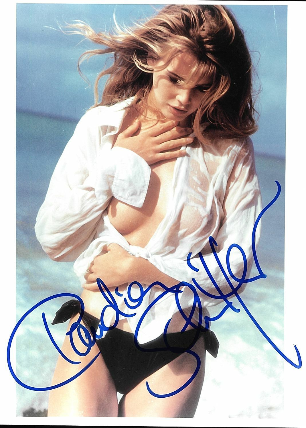 CLAUDIA SCHIFFER AUTOGRAPHED SIGNED 8X10 SEX KITTEN