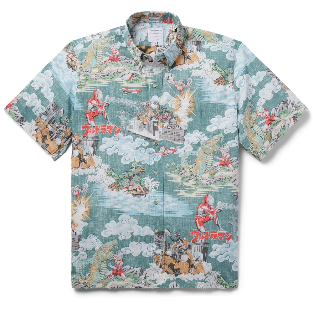 Classic Ultraman Button Hawaiian Beach Shirt