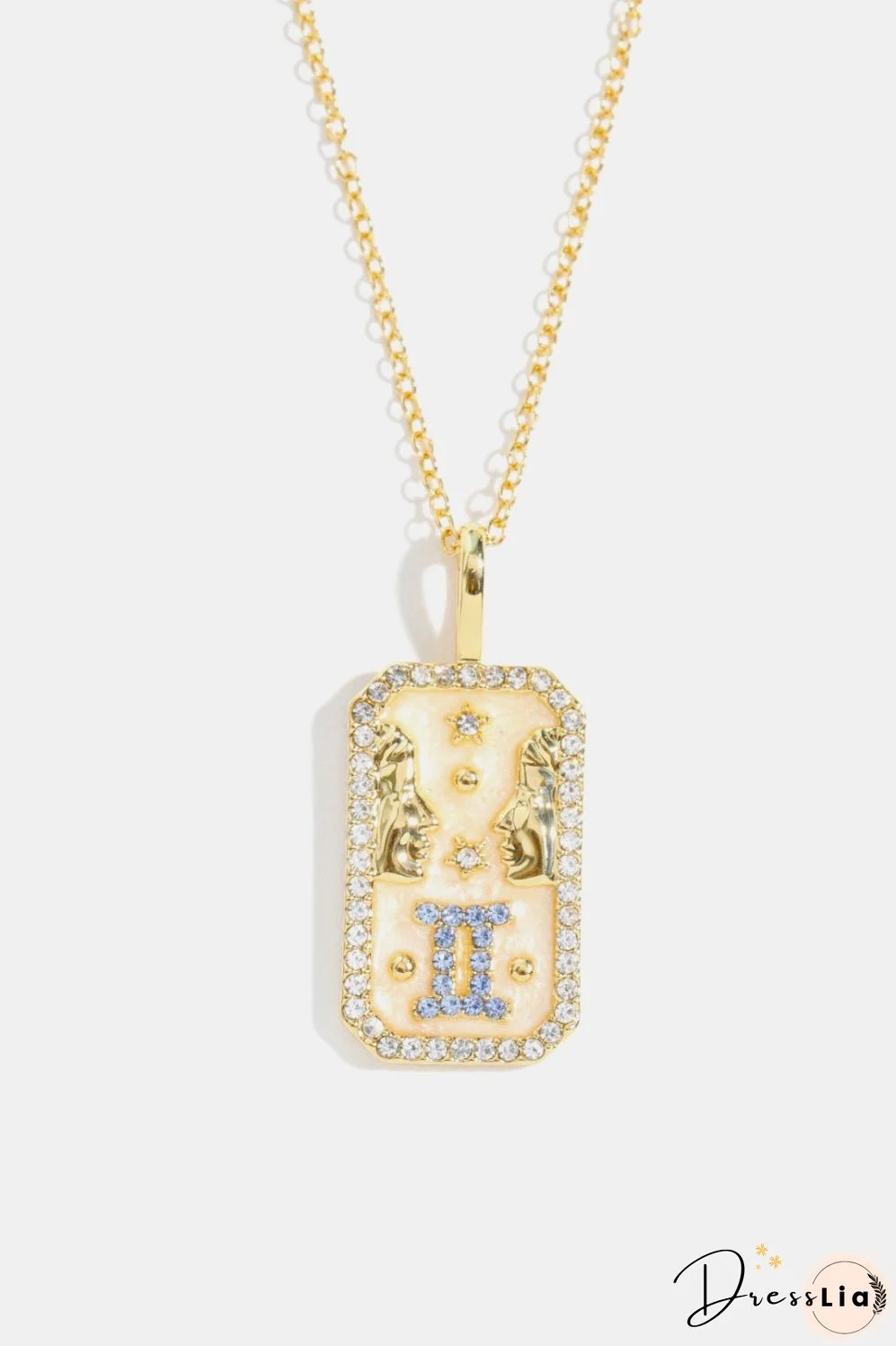 Rhinestone Constellation Pendant Copper Necklace