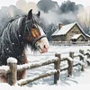 Winter Horse-11CT Stamped Cross Stitch 40*40cm/15.75*15.75in tapestrymarket