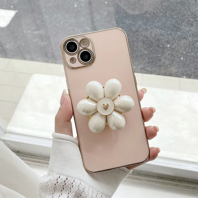 3D Plating Flower Holder Plating Phone Case For Samsung S10 A32 A52 A72 S20 S21 S22 Plus Ultra + Pro FE A 71 51 Note 10 20 Cover