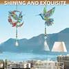 Hummingbird 5D Diamond Painting Suncatcher with Crystal Pendant, Double-Sided Hanging Wind Chime Kit for Adults | Garden Nature Patio Decor