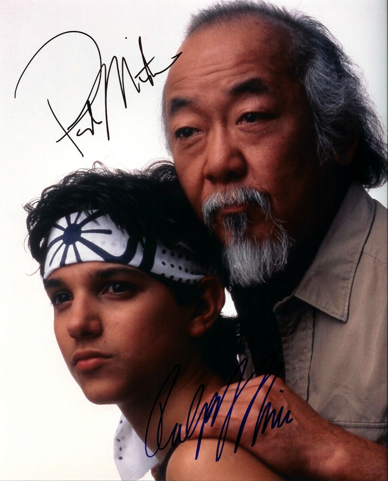 The Karate Kid Cast x 2 Signed / Autographed Photo Poster painting (Ralph Macchio & Pat Morita)