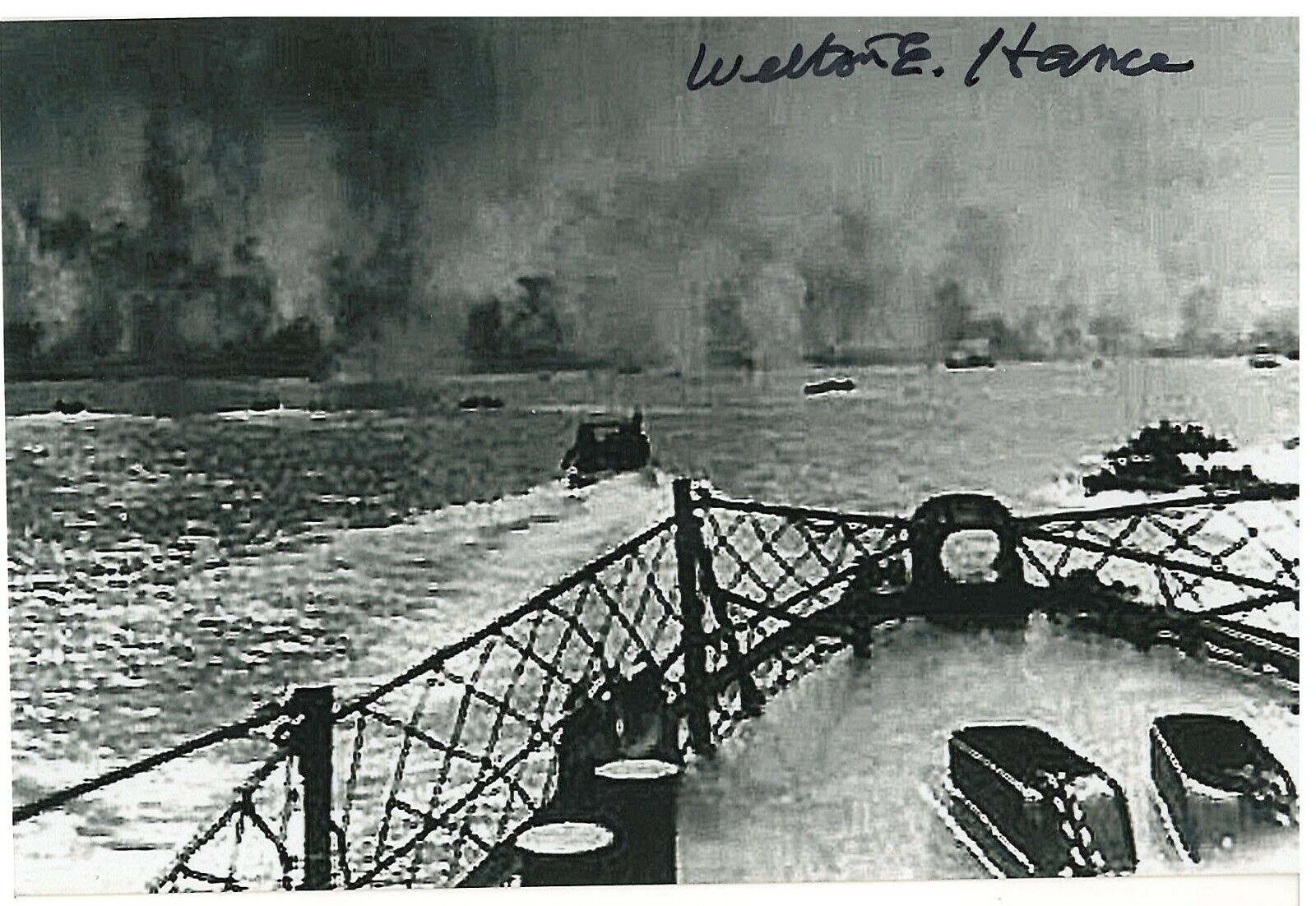 WELTON HANCE 1ST MARINE DIVISION GUADALCANAL & PELELIU VETERAN RARE SIGNED Photo Poster painting