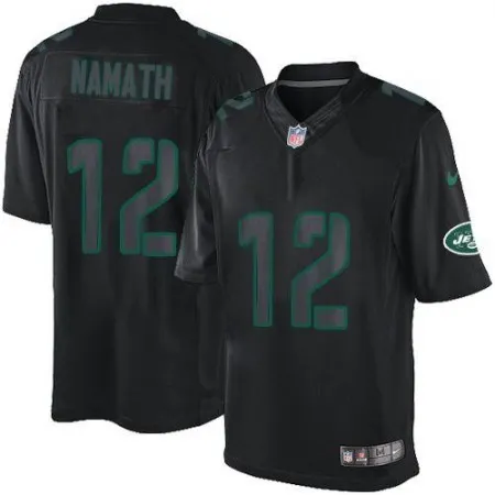 Jets #12 Joe Namath Black Men's Stitched NFL Impact Limited Jersey