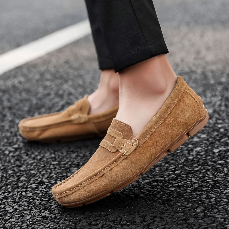 Men Loafers Shoes Spring autumn Fashion Boat Footwear Man Brand genuine Leather Moccasins slip on Men Shoes Men's Casual Shoes
