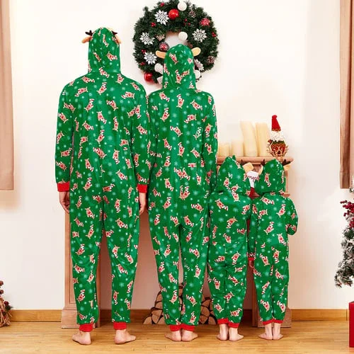 🎁Christmas Family Matching Hoodie Pajamas Reindeer Romper Long Sleeve