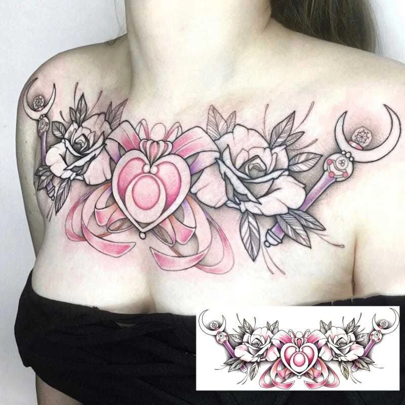 Sdrawing 4/5/9/10/18 PIeces Long Lasting Blue Flower Jewelry Tattoo Sticker Sexy Belly Block Scar Stretch Marks Waterproof Tattoo Sticker