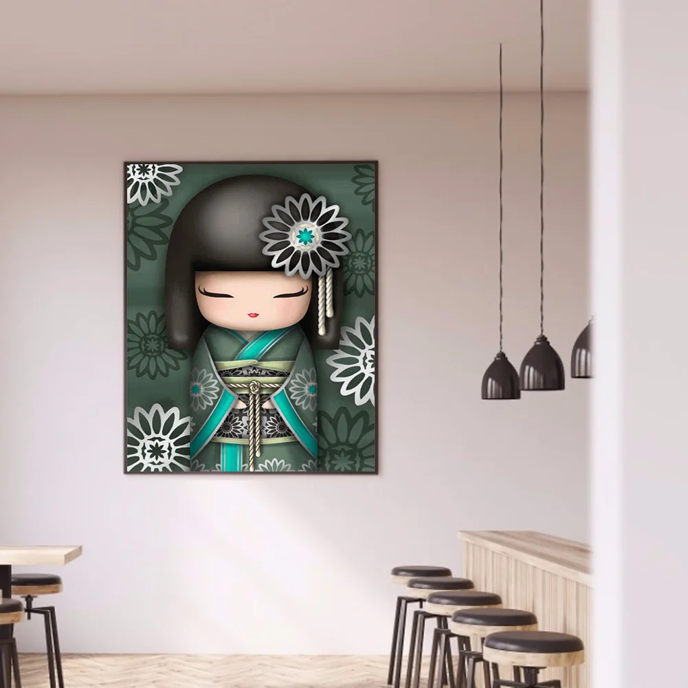 Diamond Painting - Full Round Drill - Kokeshi Doll(30*40cm)