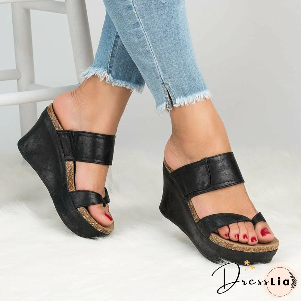 Women Sandals New Wedges Shoes Women Summer Sandals Wedge Heels Flip Flops Chaussures Femme Plus Size High Heels Sandals