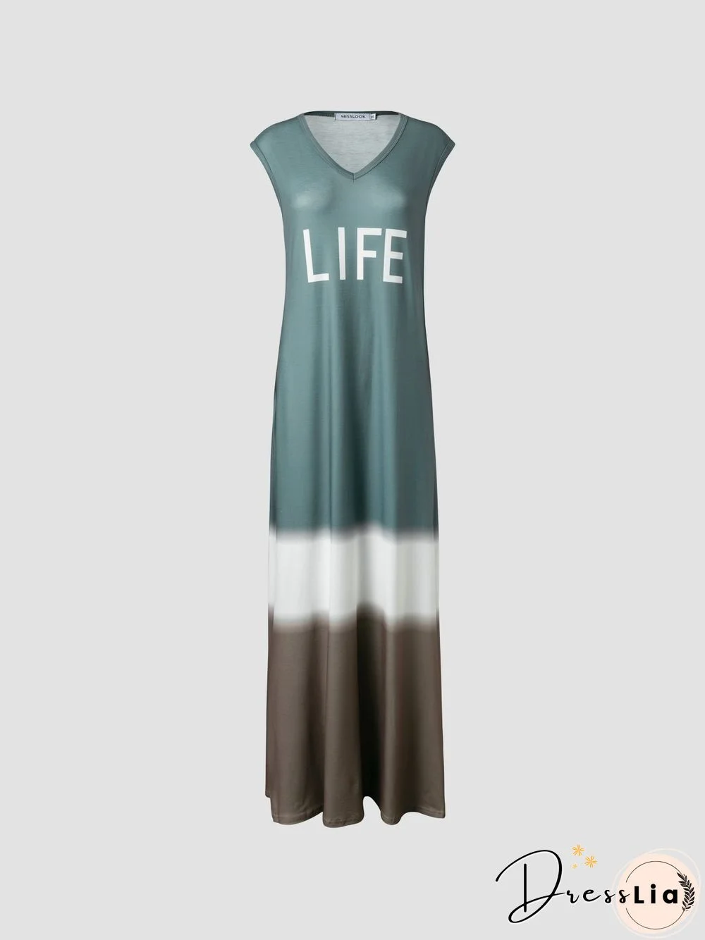 Maxi Knitting Dress Striped Sleeveless Cotton-Blend Knitting Dress For Women