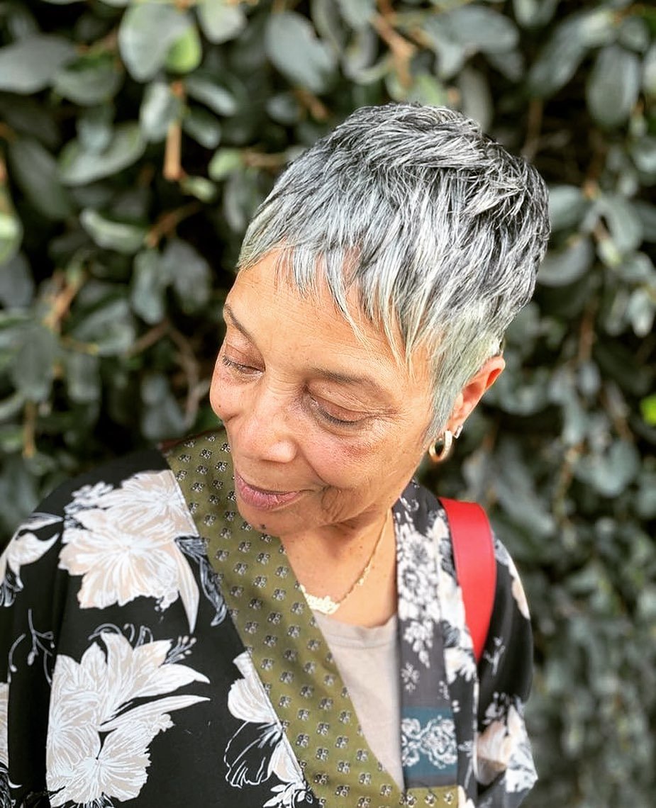 🔥Hot| New Fashion Style Older People Lace Closure Highlight Short Hair Pixie Cut Wigs US Mall Lifes