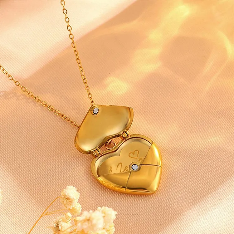 I Love You With All My Heart Heart Envelope Necklace