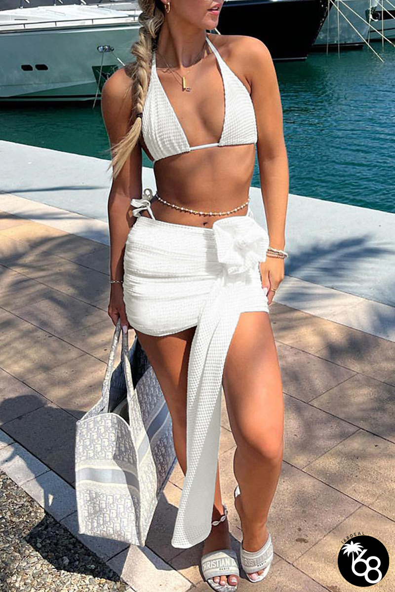 Sexy Vacation Solid Color Strap Design 3 Piece Sets | 168DEAL