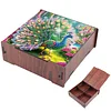 Diamond Painting Wooden Peacock 4 Slots Diamond Painting Storage Box for Adult Beginner