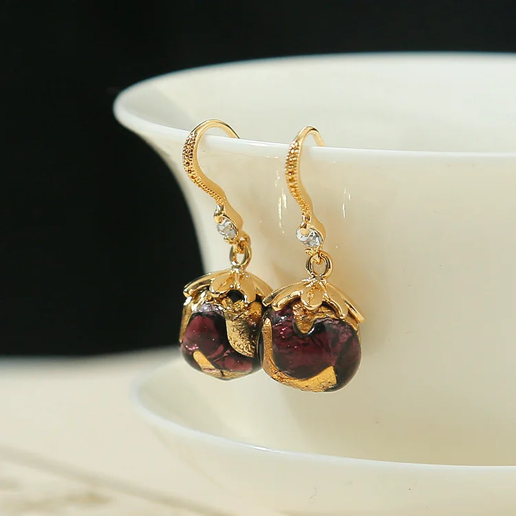 Gemstone Glazed Luxury Earrings