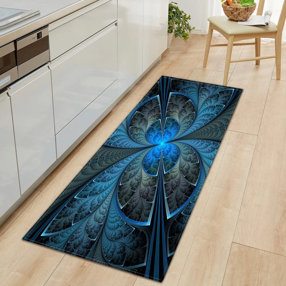 Nordic Entrance Doormat Kitchen Mat Home Bedroom Hallway Floor Rug 3D Pattern Decoration Flannel Carpet Bathroom Non-slip Mat