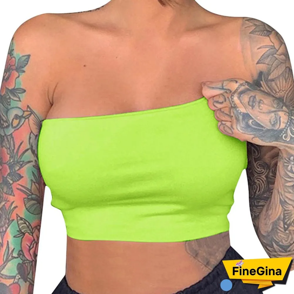 Spring and Summer New European and American Women's Camisole Vest Solid Color Cotton Sling Tube Top Female Word Collar Slim