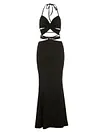 Lace-Up Backless Bodycon Maxi Dress
