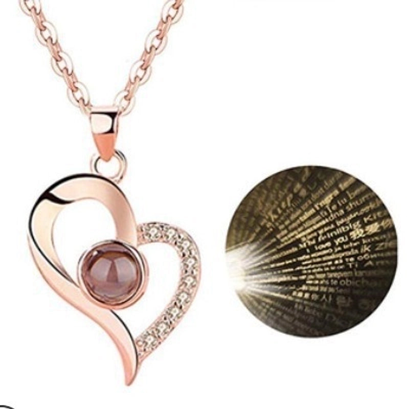 925 Sterling Silver Inlaid Gemstone Heart Shape Necklace