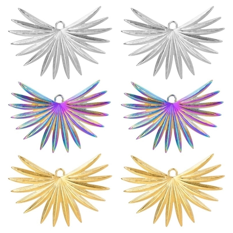 1 Piece 31x43mm Hole 3~3.9mm 304 Stainless Steel 18K Gold Plated Geometric Pendant