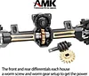 AMK Heavy Brass Front Rear Axle for 1/24 RC Crawler A xial SCX24 90081 C10 Jeep Gladiator Ford Bronco Front and Rear Portal Axle Upgrade Parts