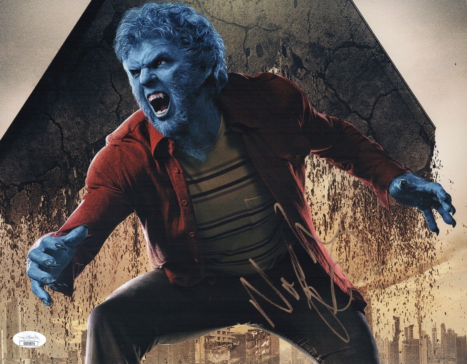 NICHOLAS HOULT Signed X-Men BEAST 11x14 Photo Poster painting In Person Autograph JSA COA