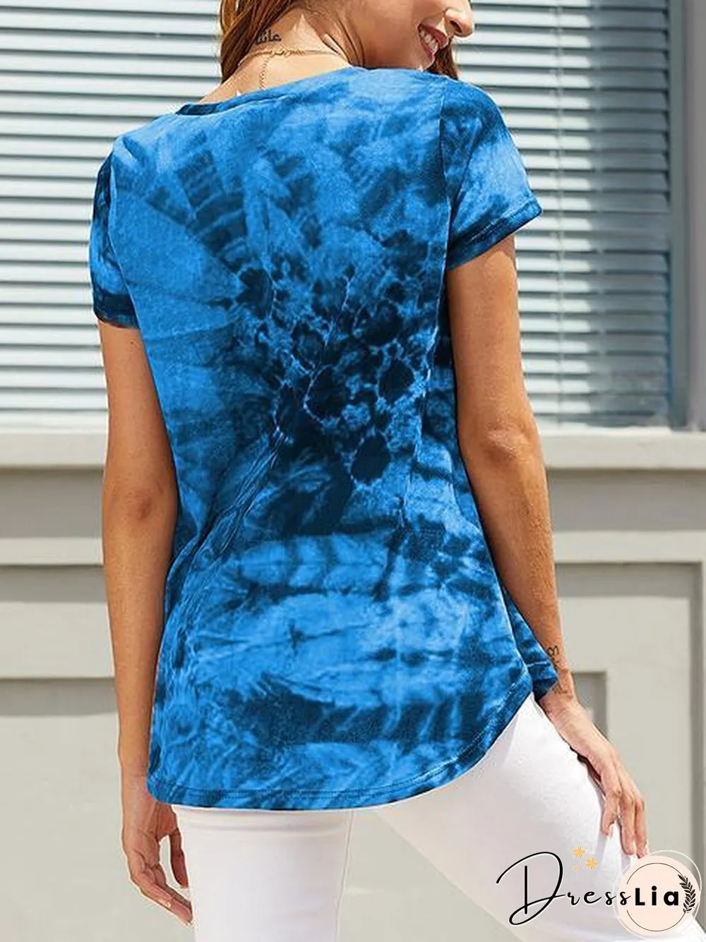 Short Sleeve Tie-Dye Print T-Shirt
