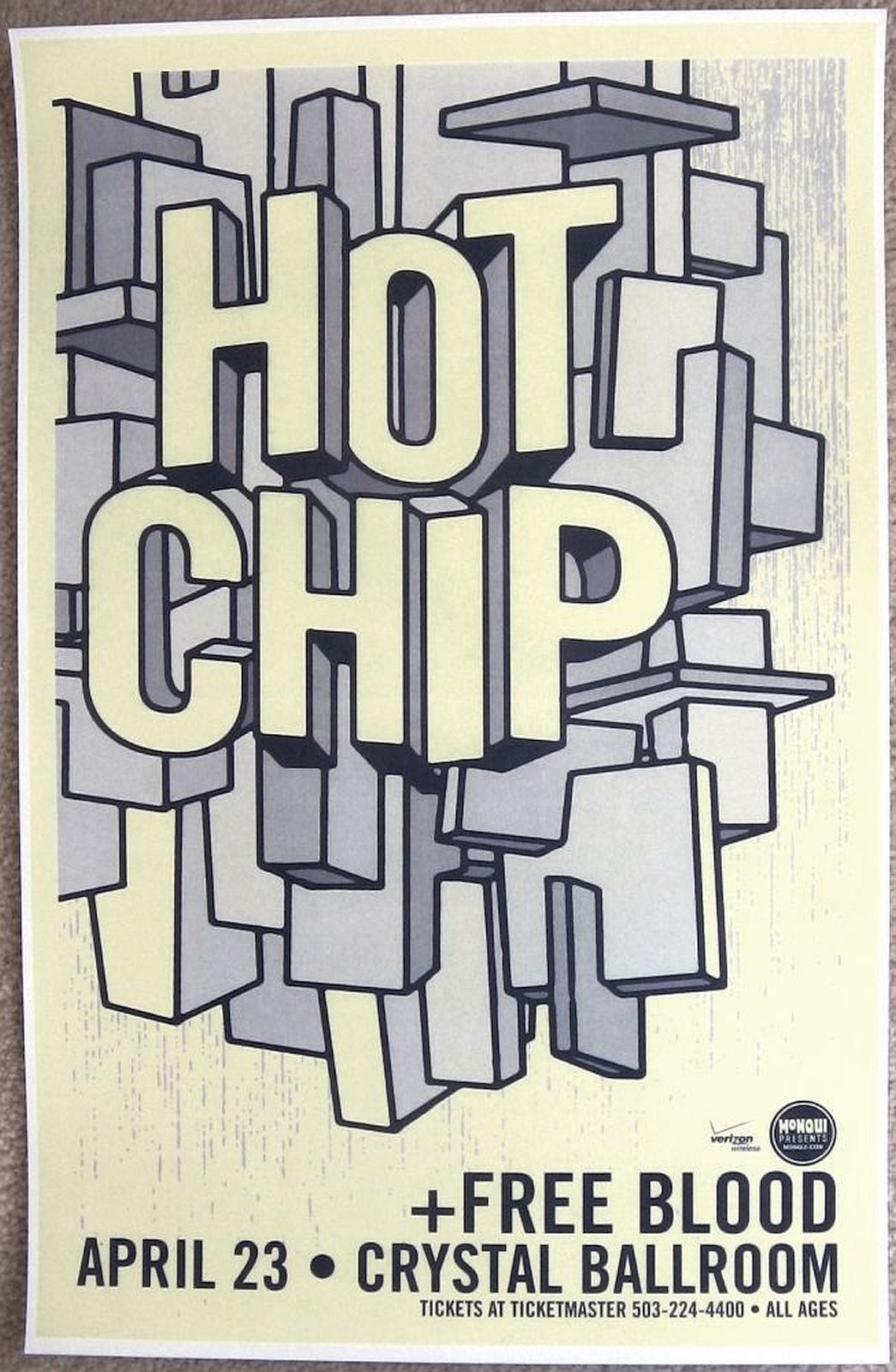 HOT CHIP 2008 Gig POSTER Portland Oregon Concert