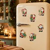 6PCS Santa Claus DIY Pearl Diamond Painting Christmas Fridge Magnets, Sparkling Rhinestone Refrigerator Magnet Craft Kit for Home Decor & Gifts